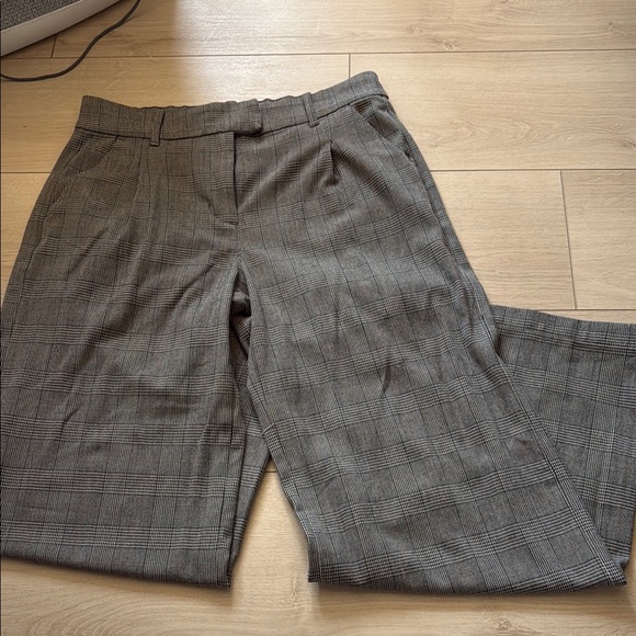 American Eagle Outfitters Pants - American Eagle Gray/Brown Plaid wide legTrousers